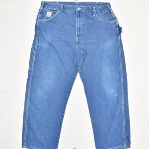 Pointer Men's Work Carpenter Jeans Zip Solid Cotton Blue Size 40x30 USA Vintage